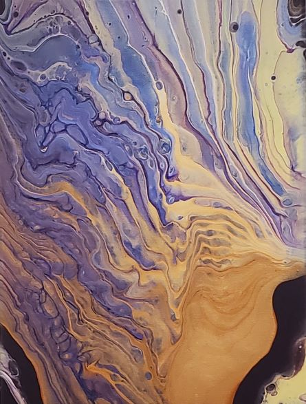 Honey Lavender - Modern Fluid Art Painting, CT