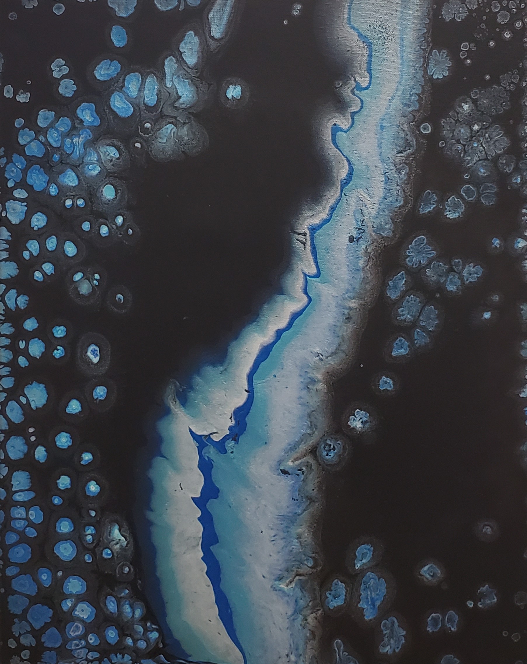 Blue Ridgeline - Modern Fluid Art Painting, CT
