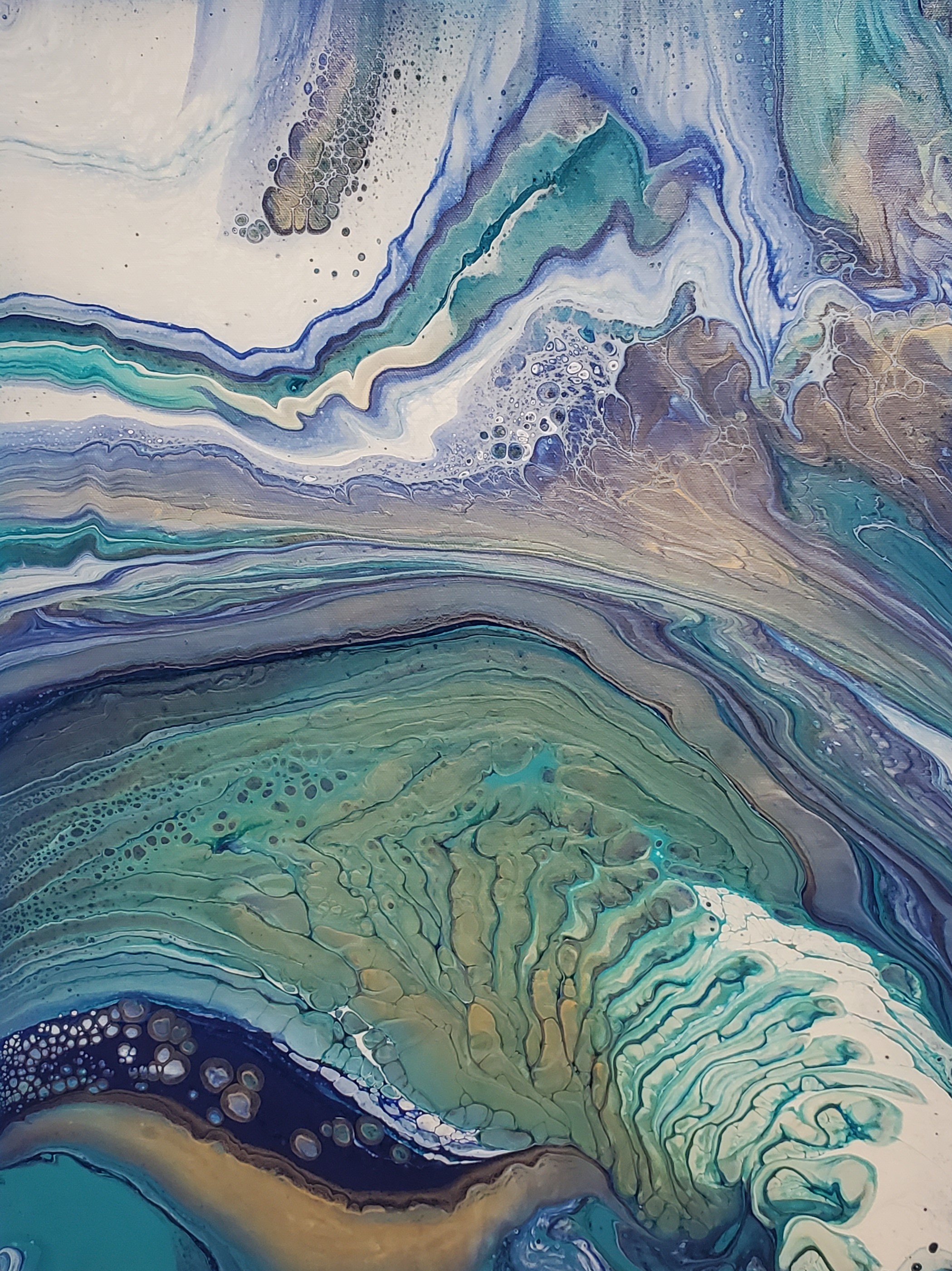 Under the Sea - Ocean-Inspired Fluid Art Painting on Canvas