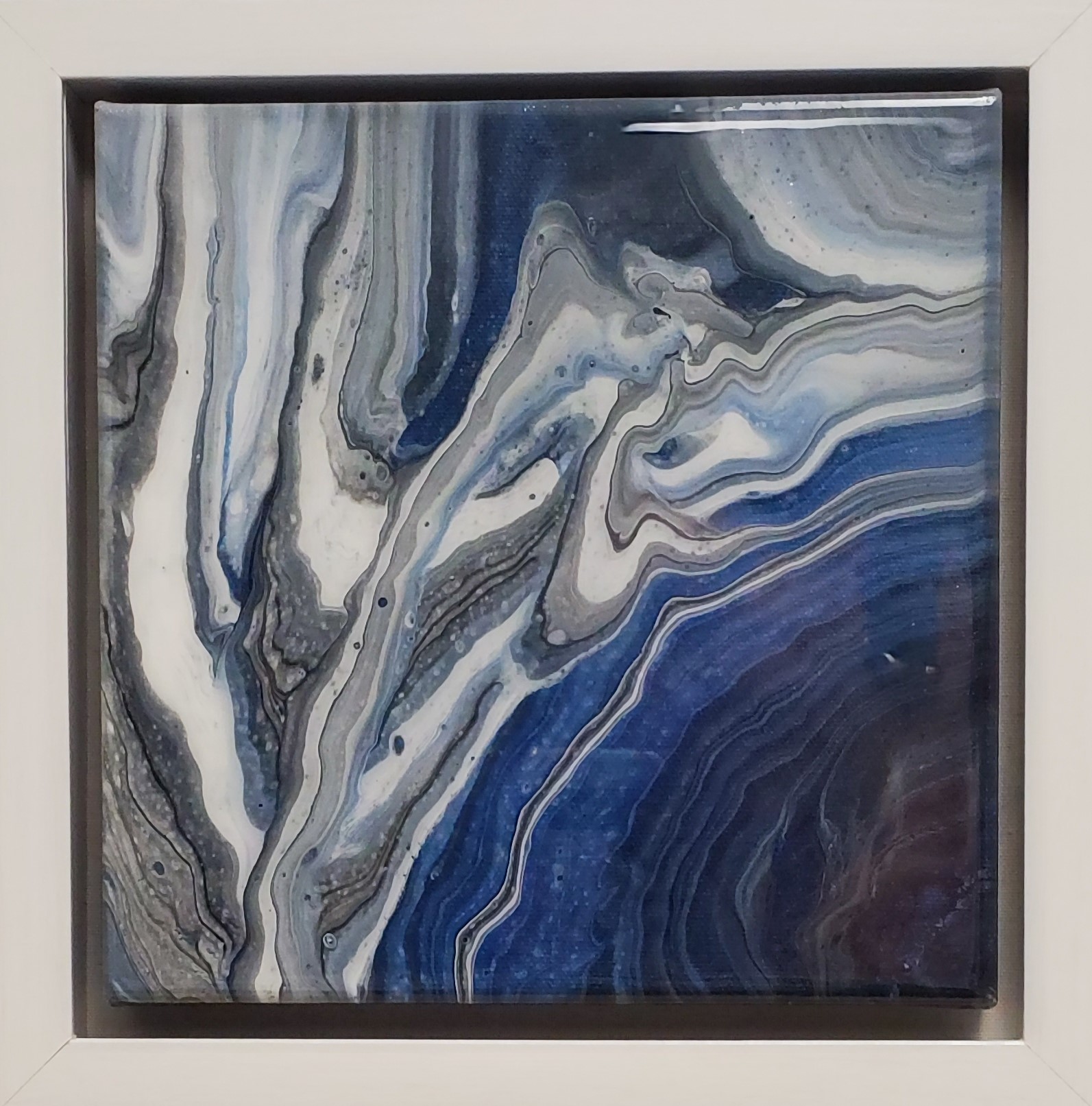 Oyster Bay - Abstract Blue Fluid Art Painting