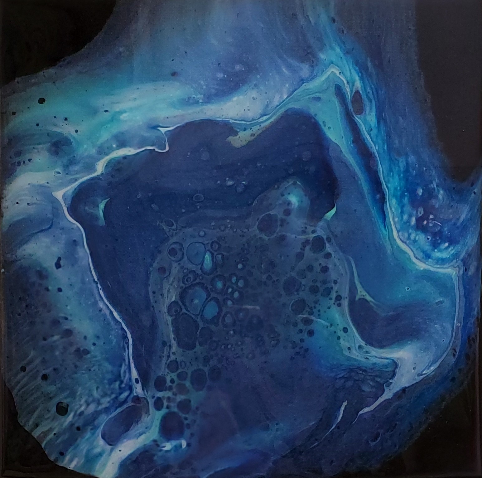 Mystic - Abstract Blue Fluid Art Painting