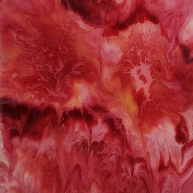 Passion - Abstract Red Fluid Art Painting CT