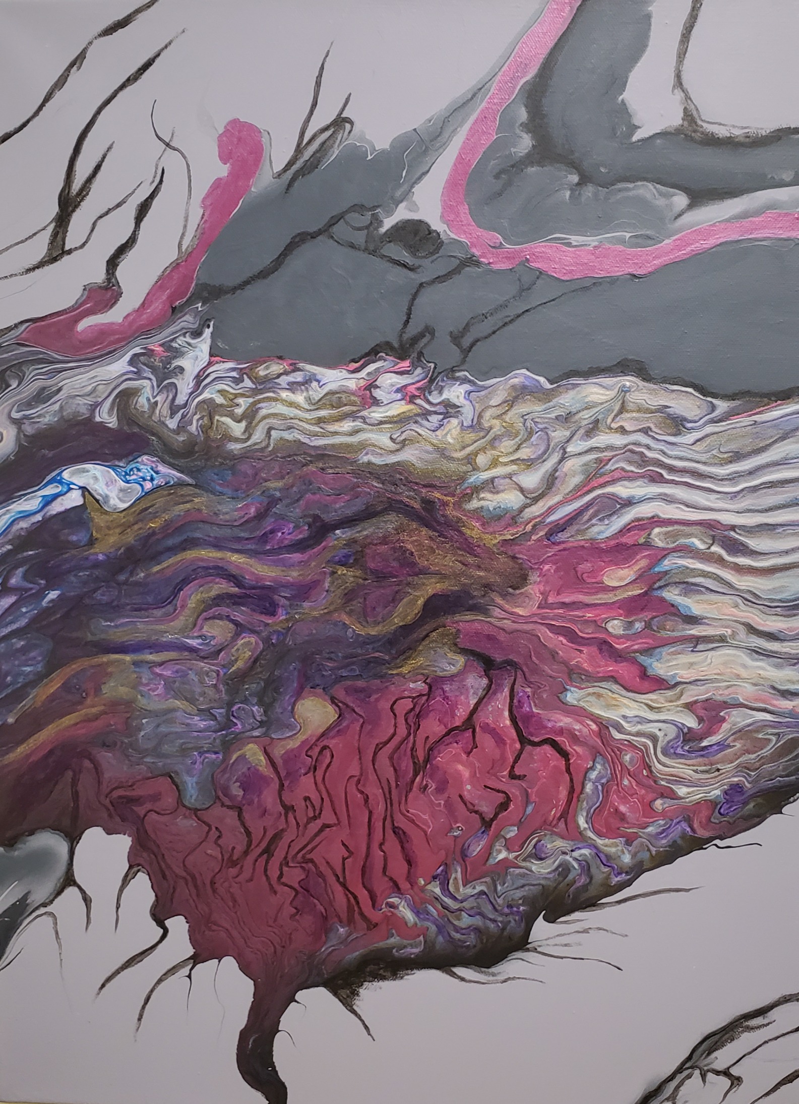 Hawk - Modern Fluid Art Painting, CT