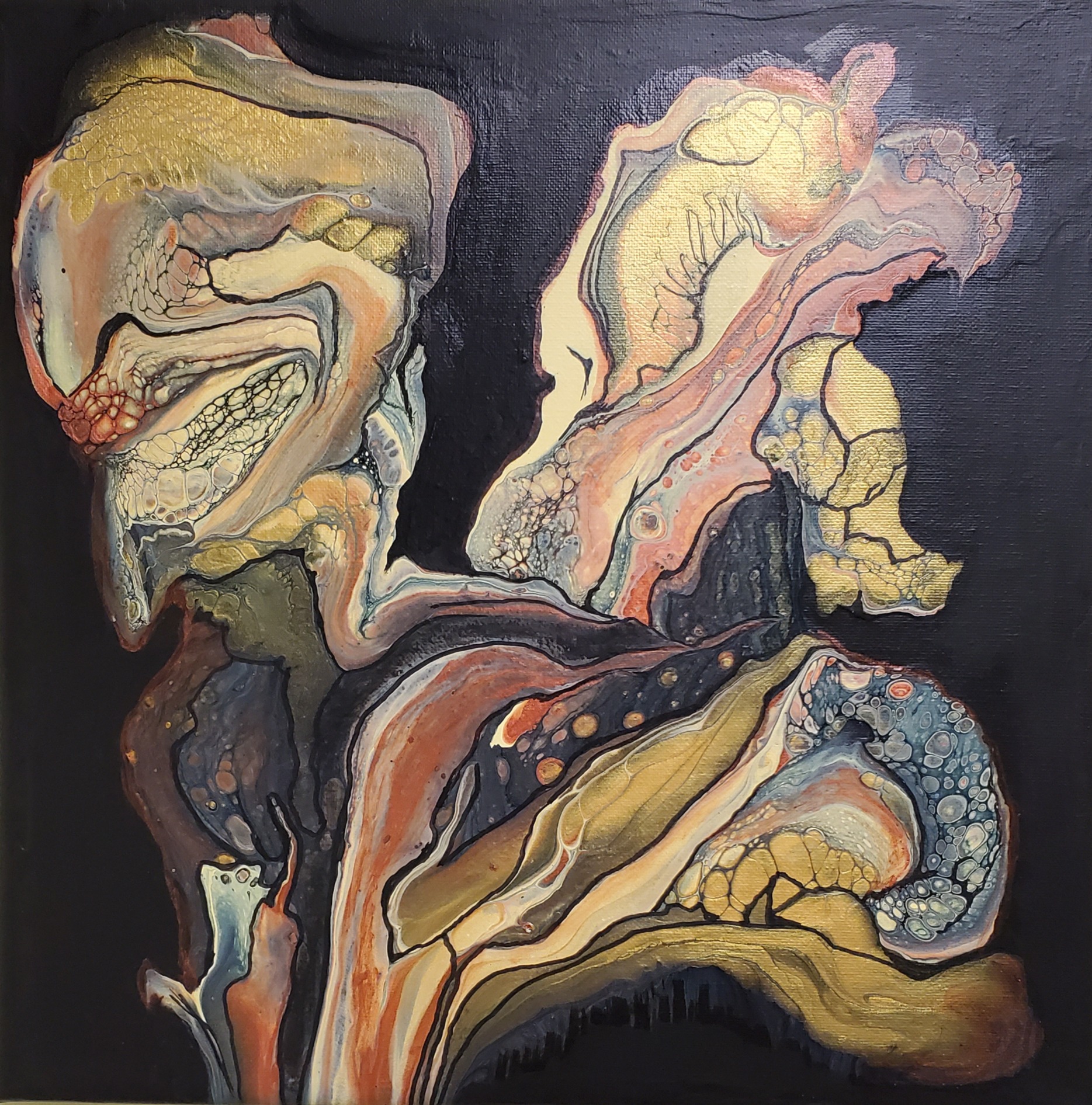 Petals of Life - Modern Fluid Art Painting, CT