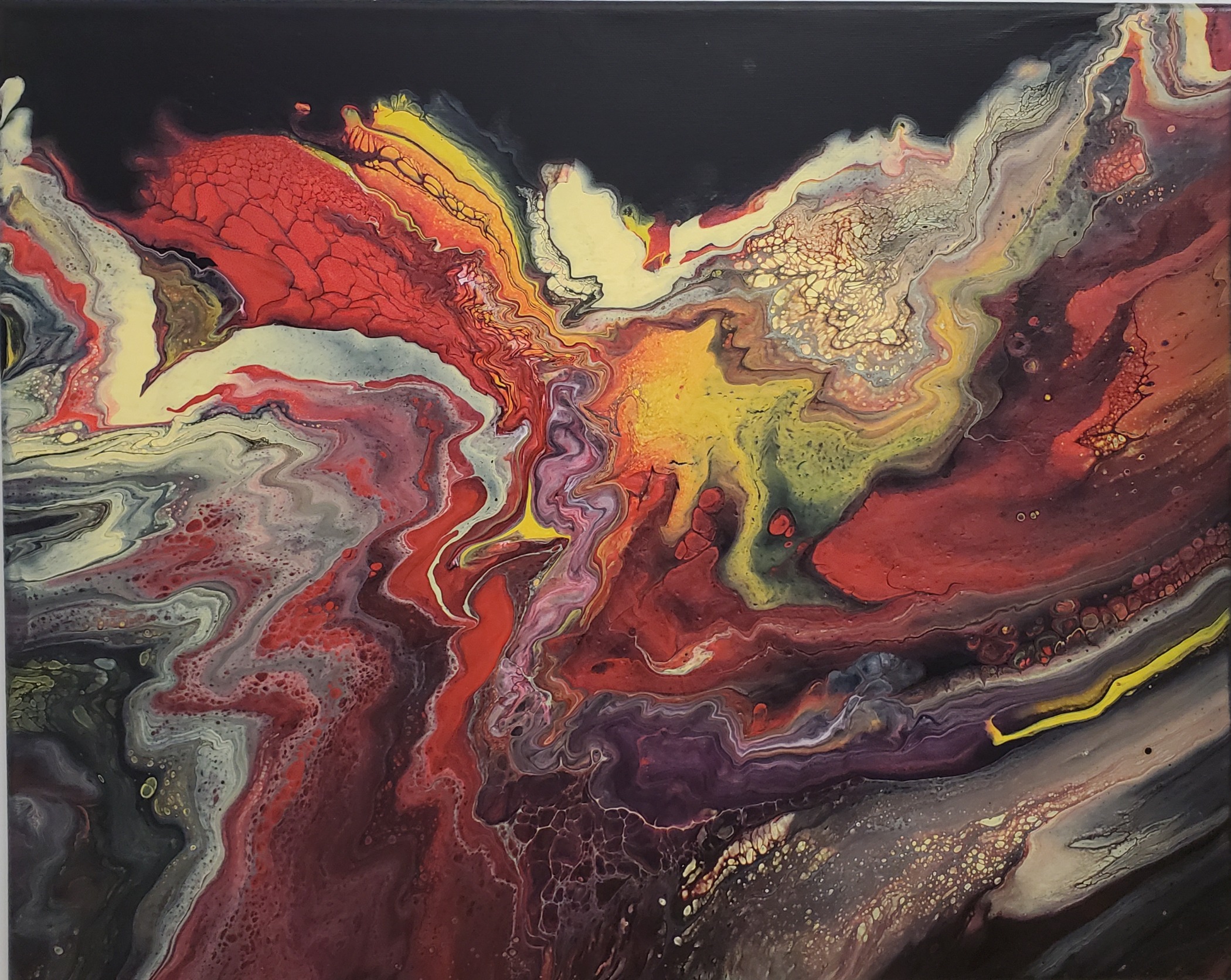 Yellow Crab - Modern Fluid Art Painting, CT