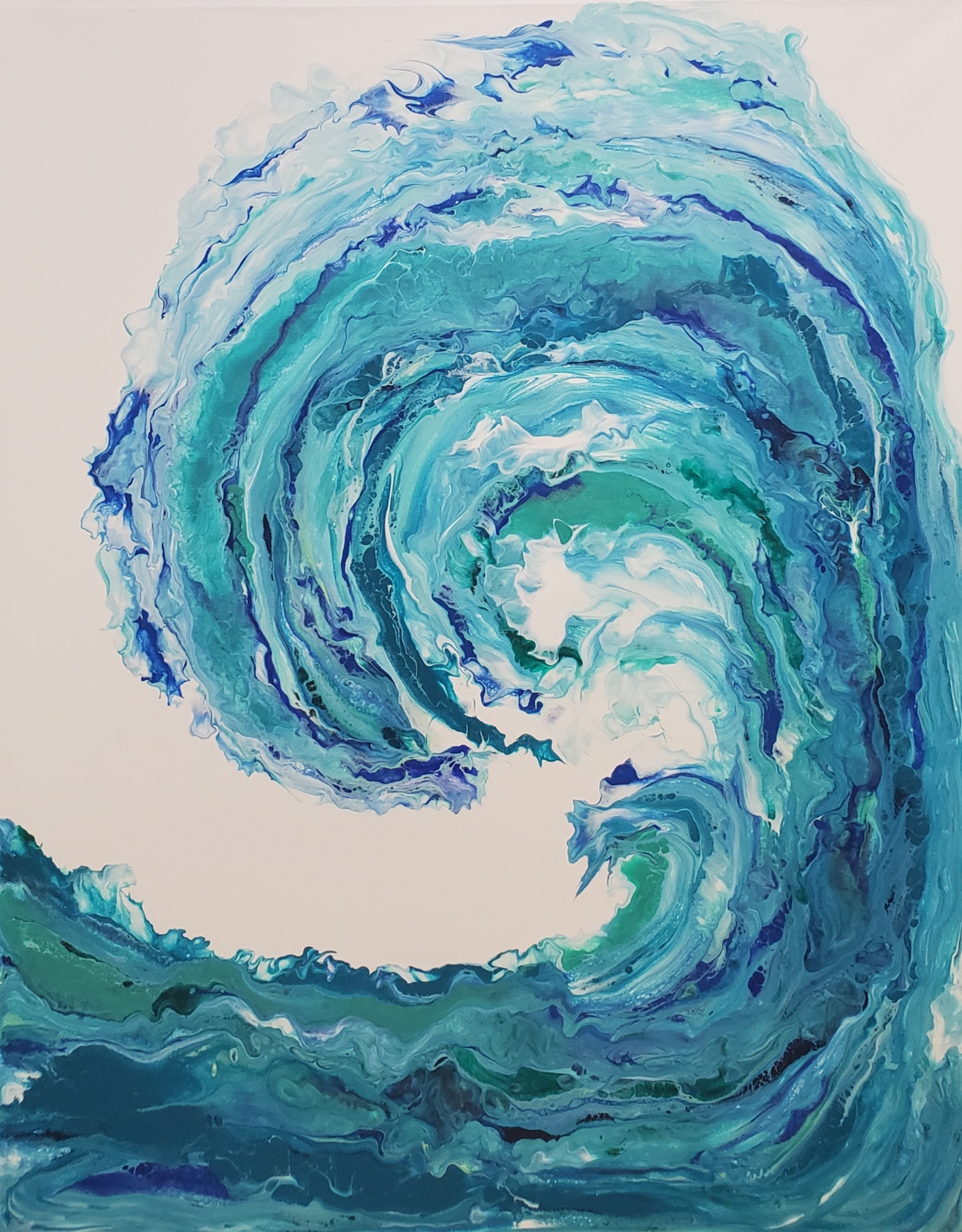 Cancun - Modern Fluid Art Painting, CT