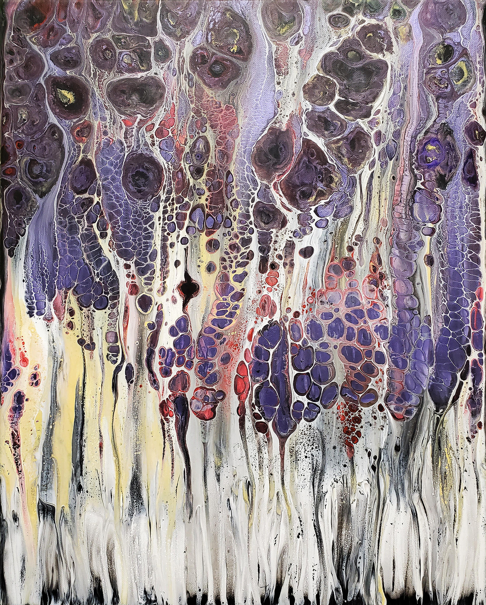Bloom Bubbles - Modern Fluid Art Painting, CT