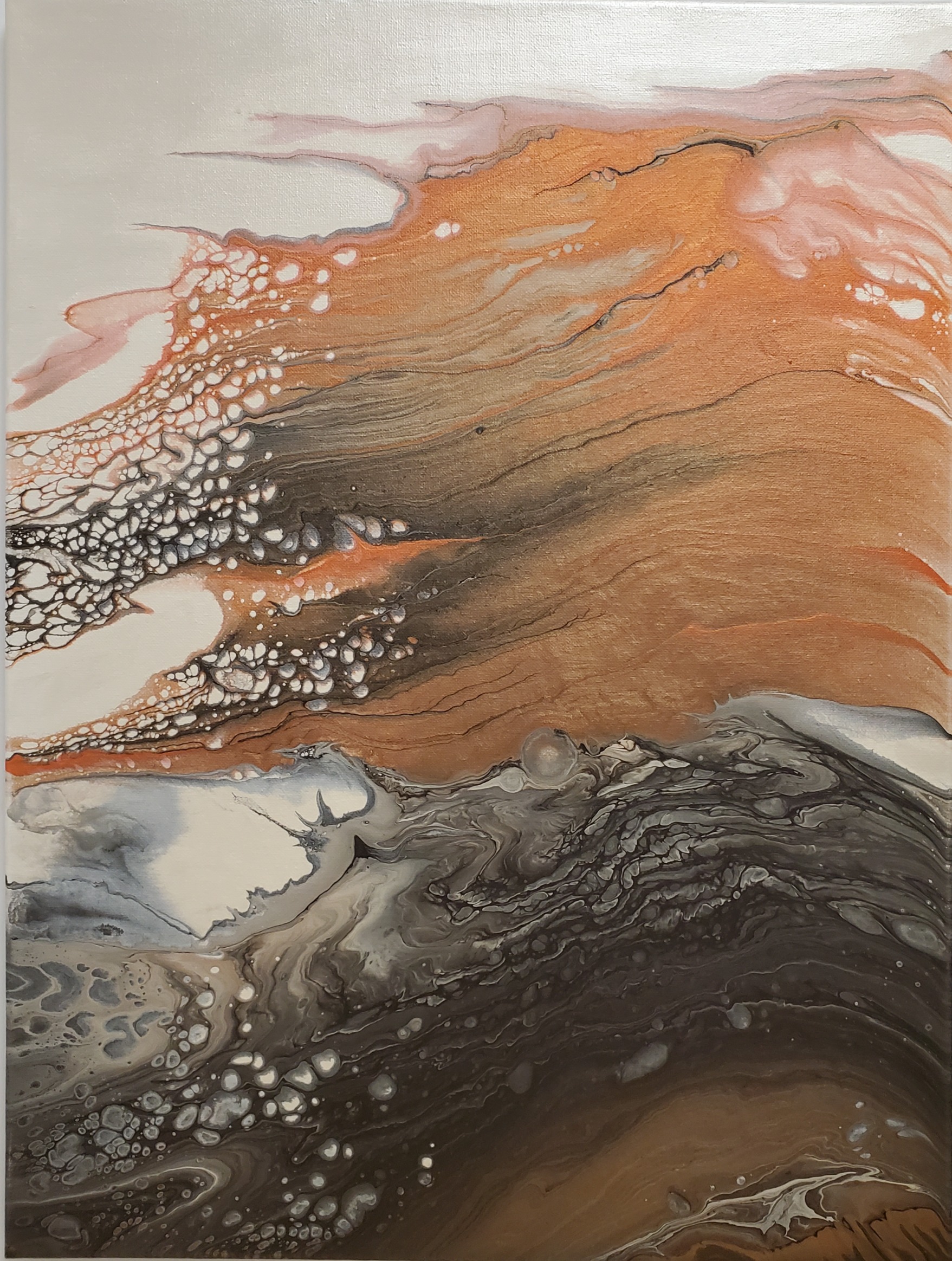 Earth Wave - Modern Fluid Art Painting, CT