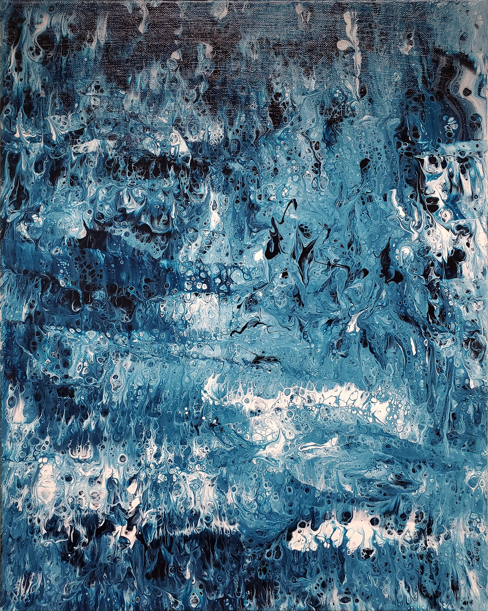 Icy Water - Modern Fluid Art Painting, CT