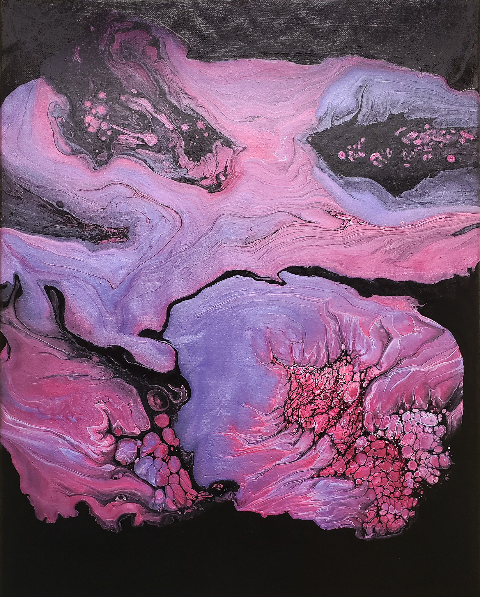 Pink Islands - Modern Fluid Art Painting, CT