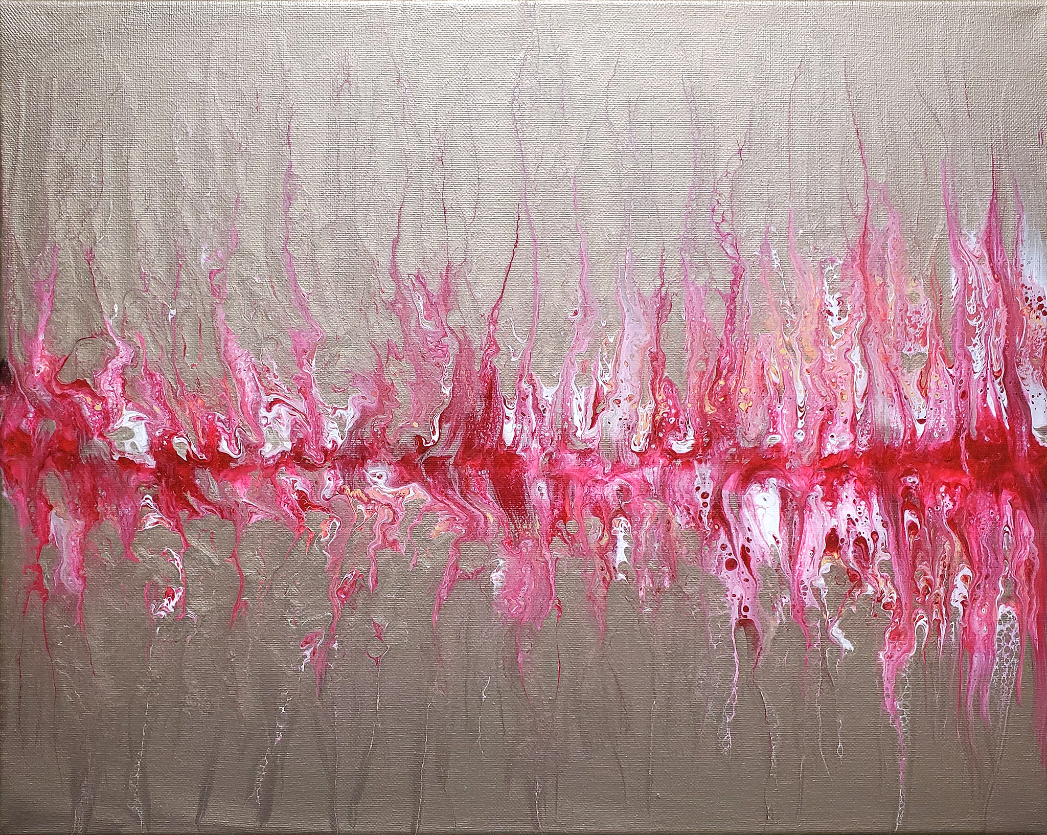 Pink Ribbons - Modern Fluid Art Painting, CT