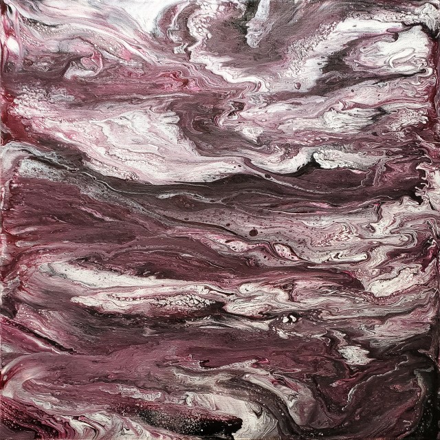 Spilled Wine - Modern Fluid Art Painting, CT