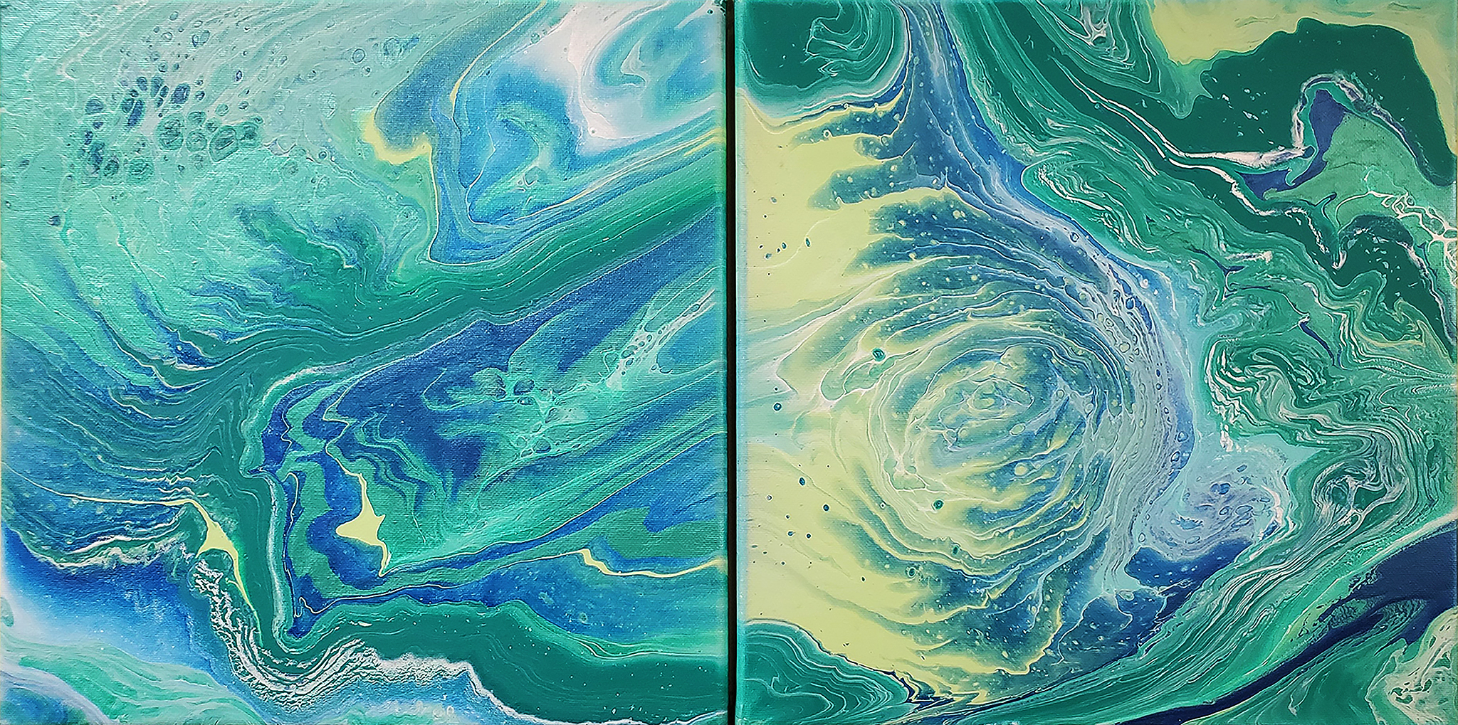 Tropical Paradise - Modern Fluid Art Painting, CT