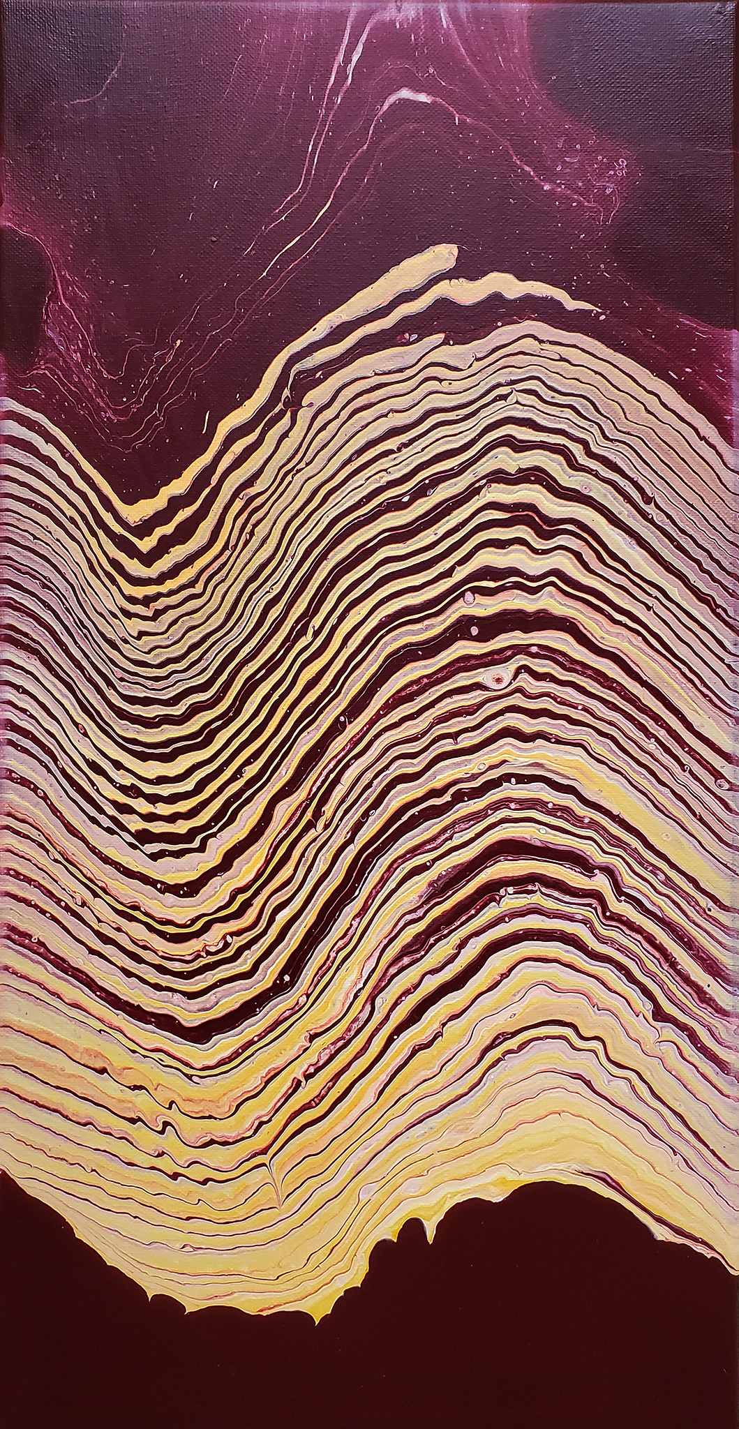 Yellow Dance - Modern Fluid Art painting, CT