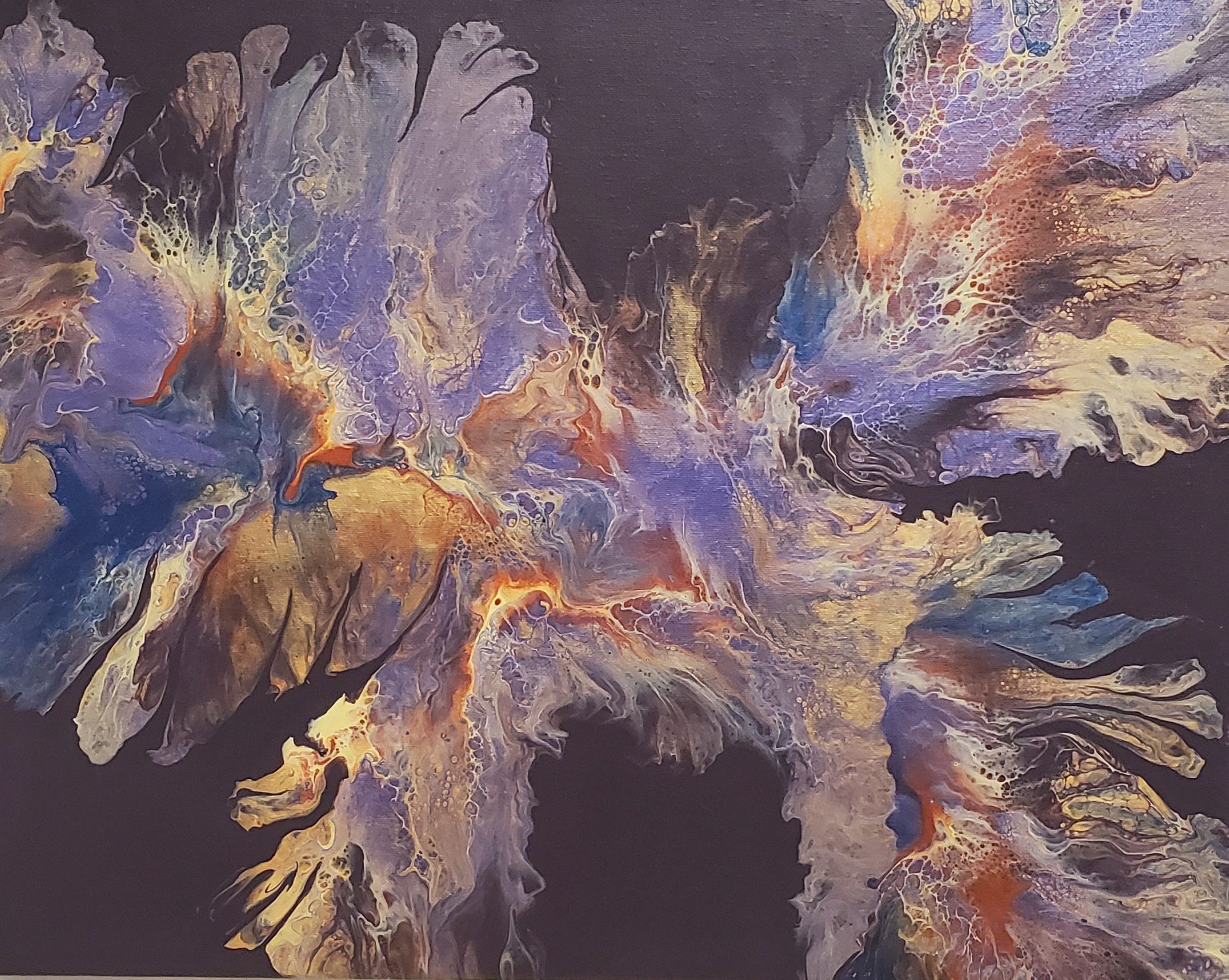 Bird Feathers - Modern Fluid Art Painting, CT