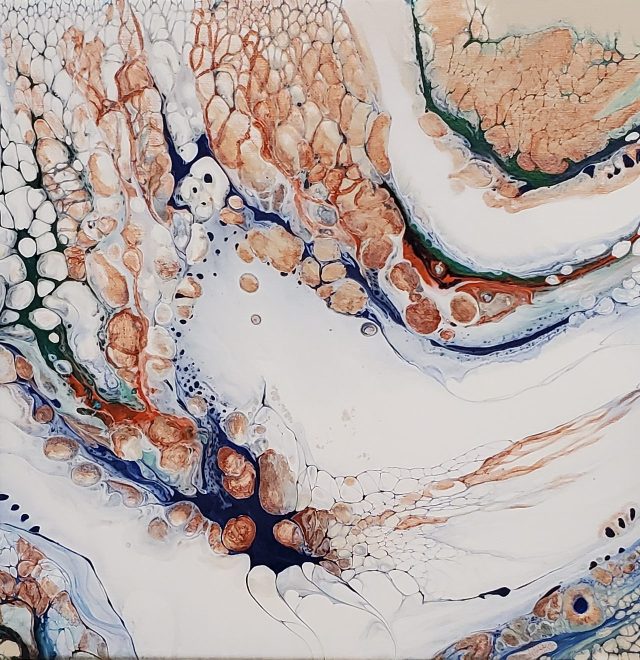 Melting Snow - Modern Fluid Art Painting, CT