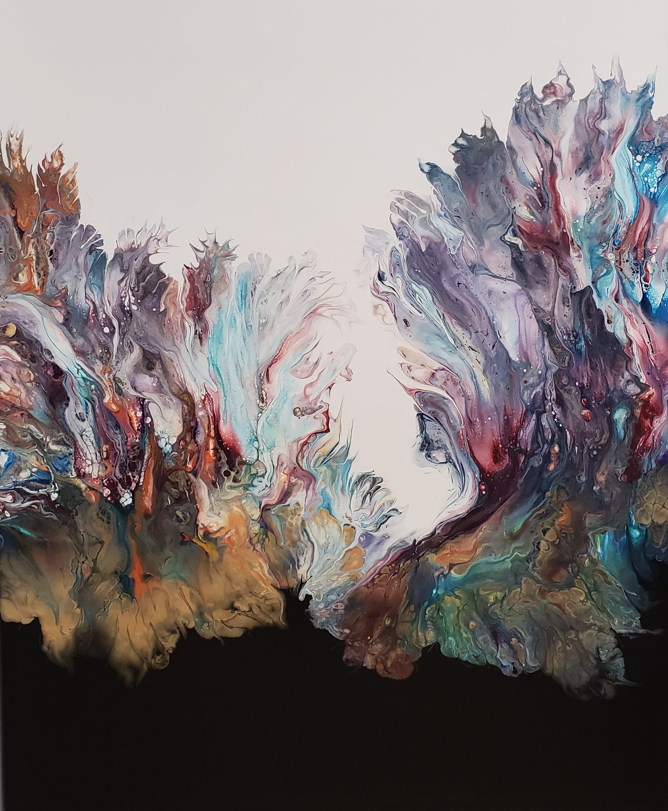 Cool Flames - Modern Fluid Art Painting, CT